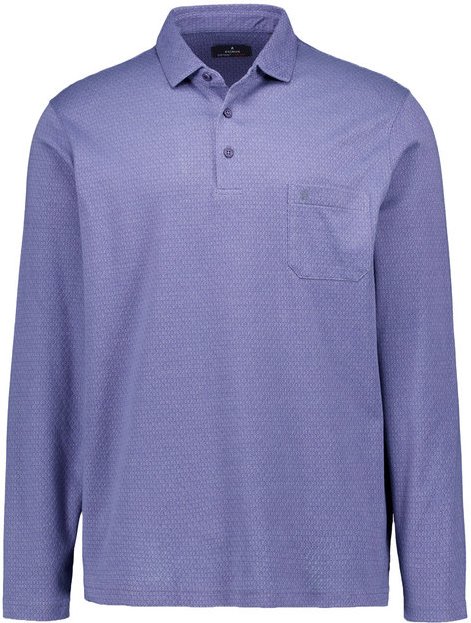 RAGMAN Herren Polo-Shirt blau gemustert
