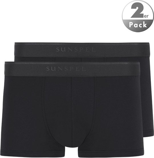 SUNSPEL Herren Trunks schwarz Baumwolle & Mix unifarben