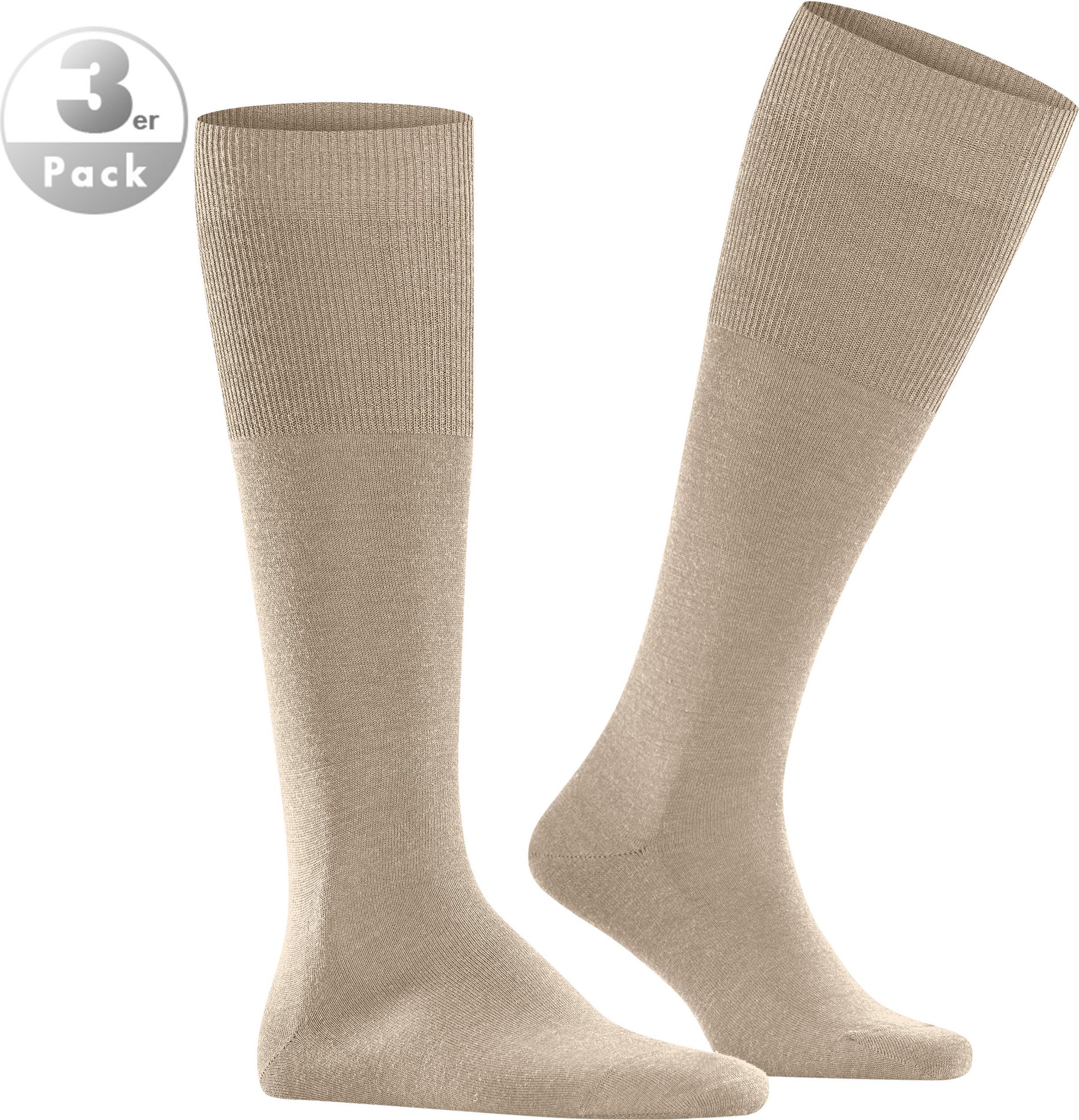 Thumbnail - Falke Herren Kniestrümpfe beige Schur-Wolle unifarben