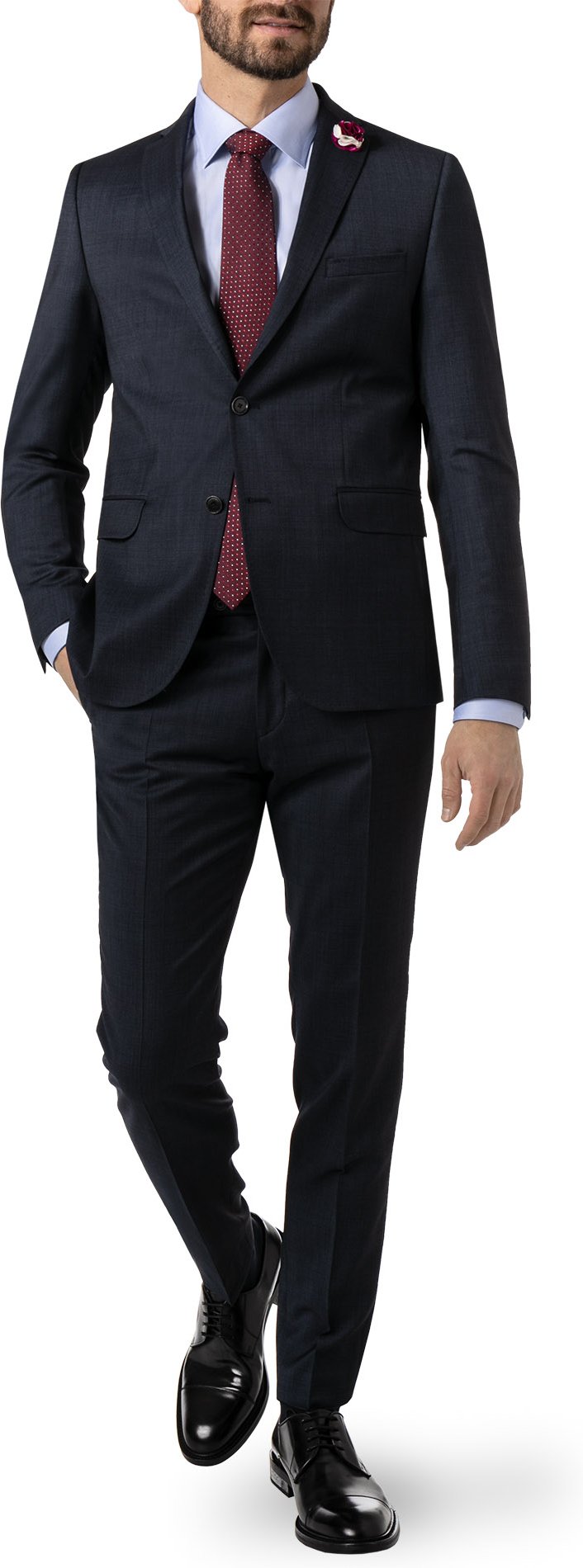 Thumbnail - CG Herren Anzug blau meliert Slim Fit