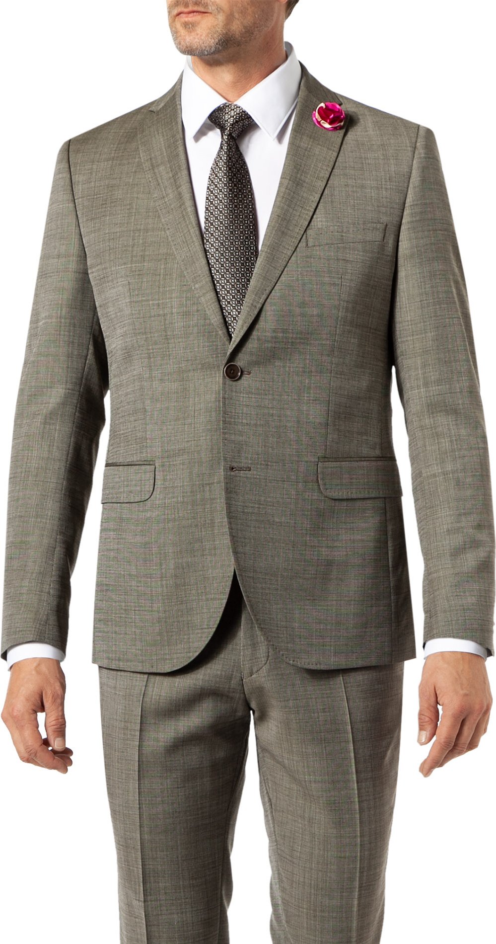 Thumbnail - CG Herren Sakko grün meliert Slim Fit