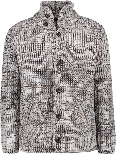 DANIELE FIESOLI Herren Cardigan beige,braun Gemustert