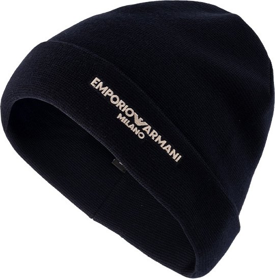 EMPORIO ARMANI Herren Mütze blau Woll-Stoff