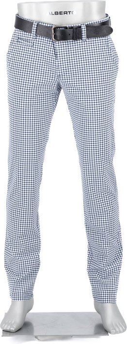 Alberto Golf Herren Golfhose blau kariert