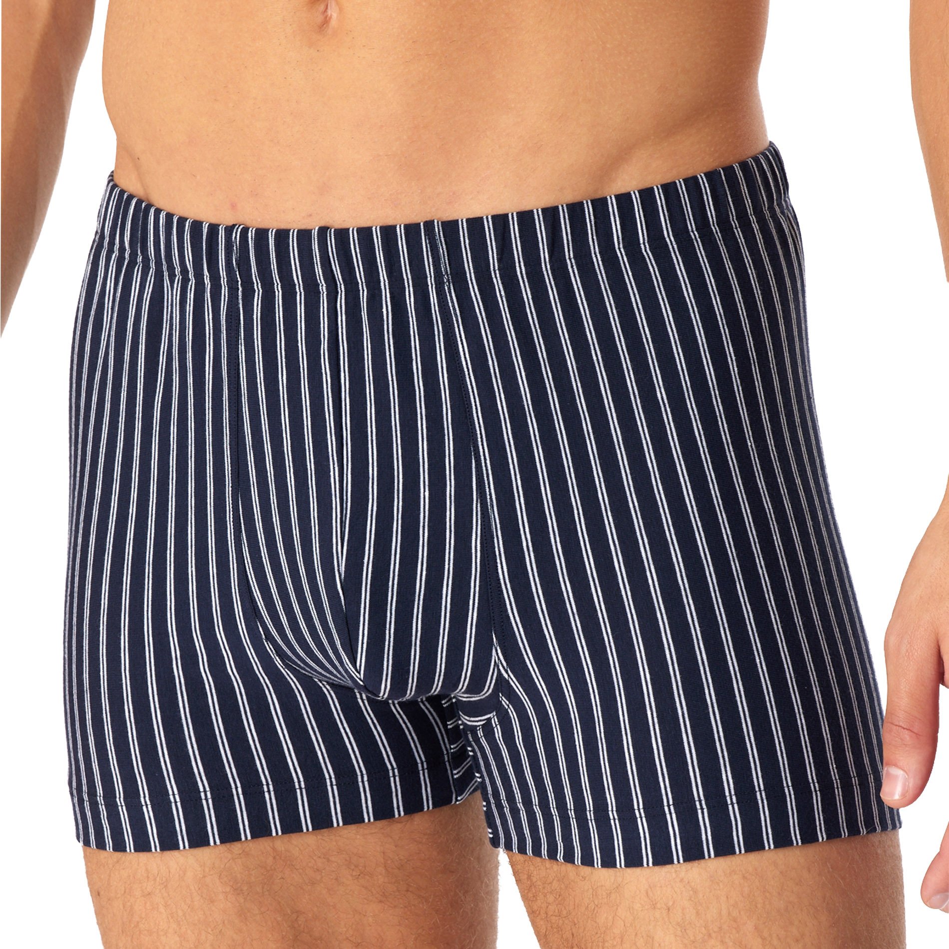 Thumbnail - Schiesser Herren Unterwäsche blau Baumwolle & Mix Gestreift