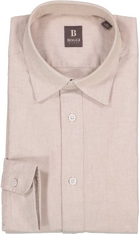 BOGGI MILANO Herren Hemd beige meliert