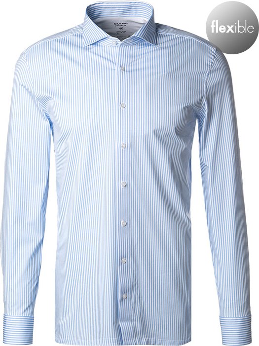 OLYMP Herren Hemd blau gestreift