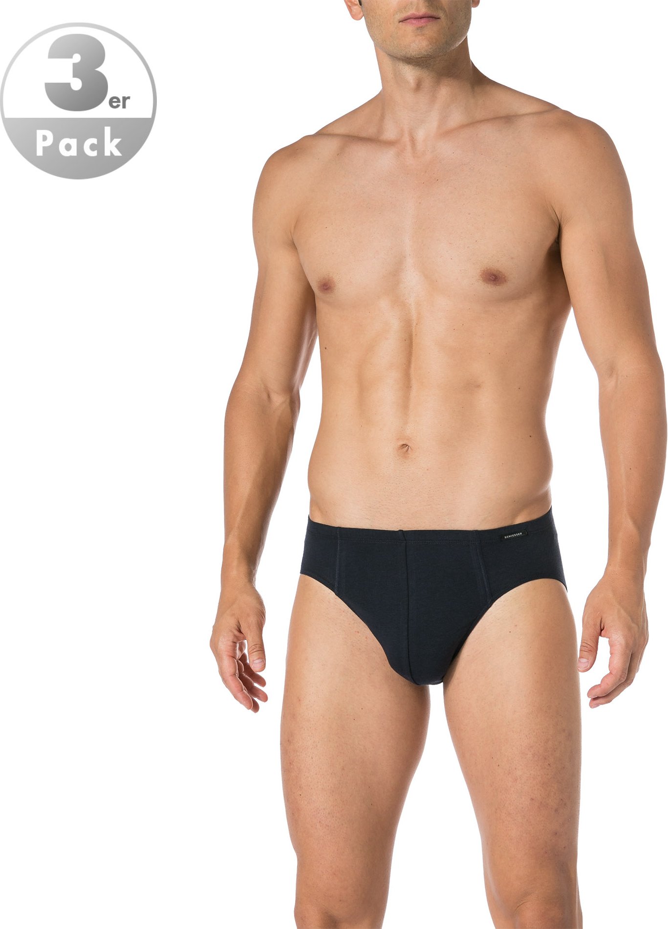 Schiesser Herren Slips blau Baumwolle & Mix unifarben