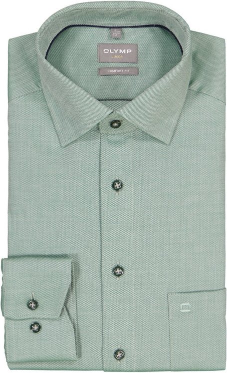 OLYMP Herren Hemd grün meliert