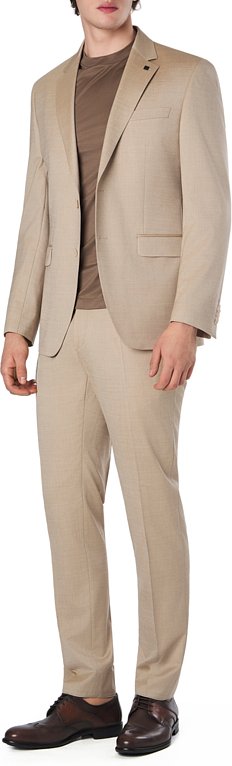 KARL LAGERFELD Herren Anzug beige meliert Slim Fit