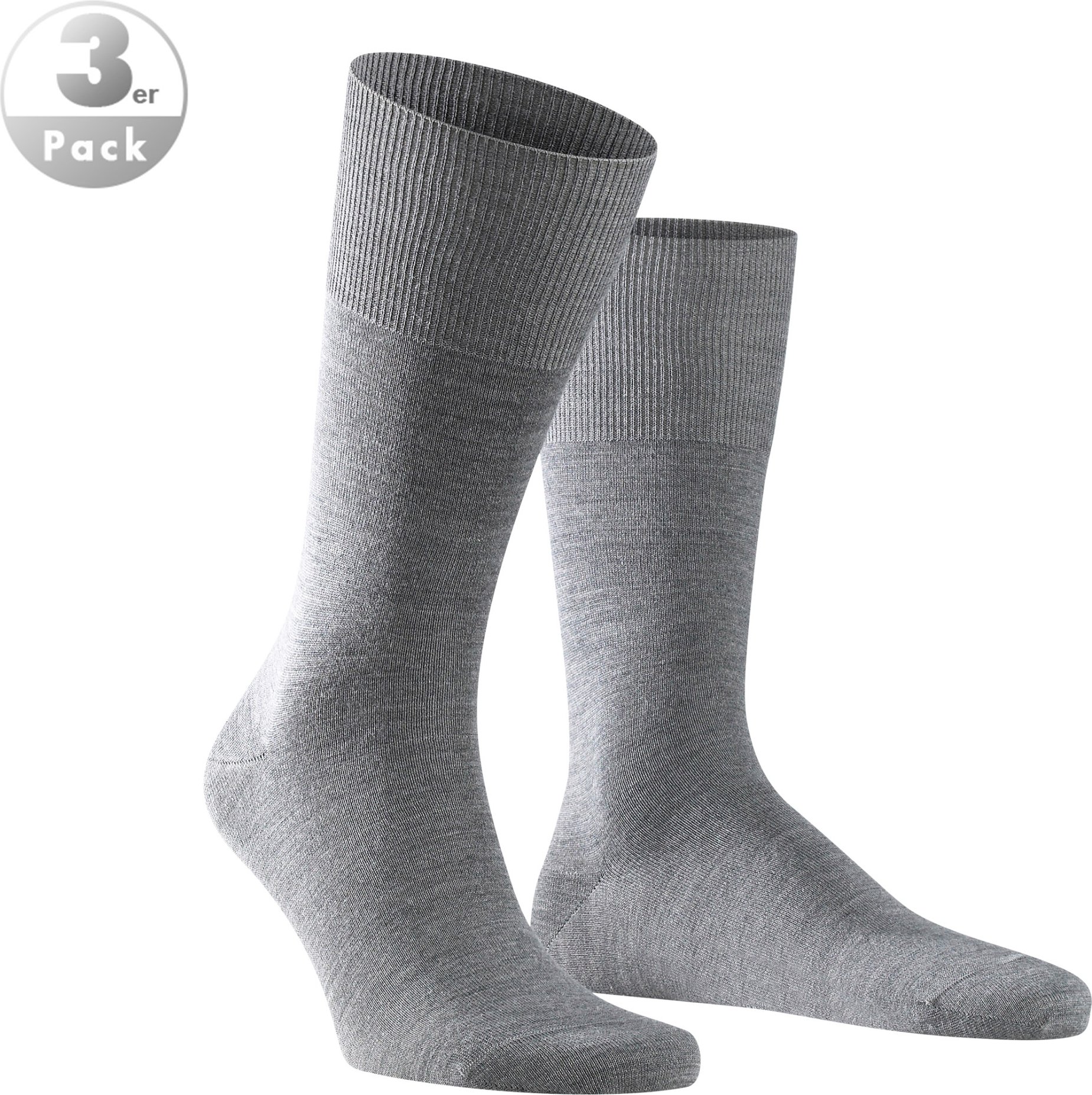 Thumbnail - Falke Herren Socken grau Merinowolle unifarben