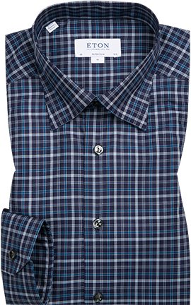 Thumbnail - ETON Herren Hemd blau kariert Slim Fit