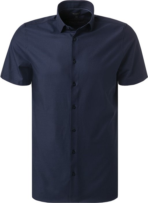 OLYMP Herren Kurzarmhemd blau
