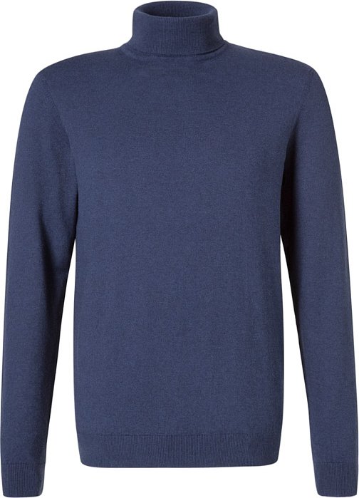 RAGMAN Herren Rollkragenpullover blau unifarben