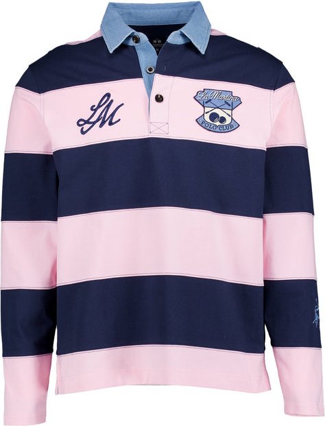 LA MARTINA Herren Pullover blau,rosa Gestreift