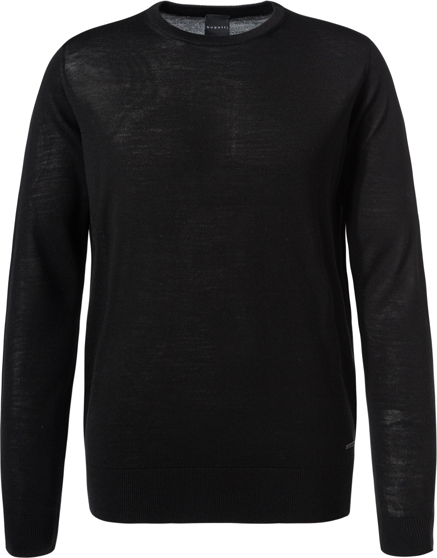 Thumbnail - bugatti Herren Pullover schwarz unifarben