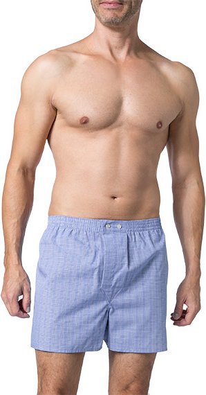 DEREK ROSE Herren Boxershorts blau Reine Baumwolle Gemustert