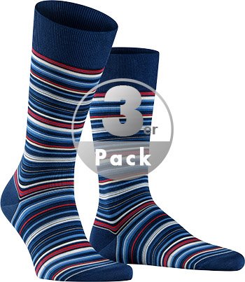 Thumbnail - Falke Herren Socken blau Baumwolle & Mix Gestreift