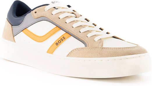 BOSS Orange Herren Sneaker beige Glattleder