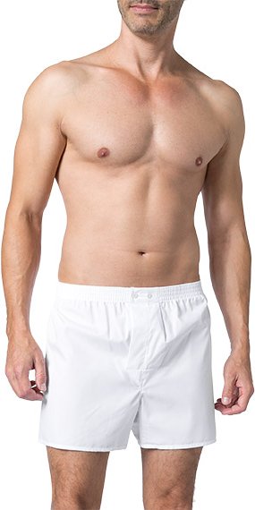 Thumbnail - DEREK ROSE Herren Boxershorts weiß Reine Baumwolle unifarben