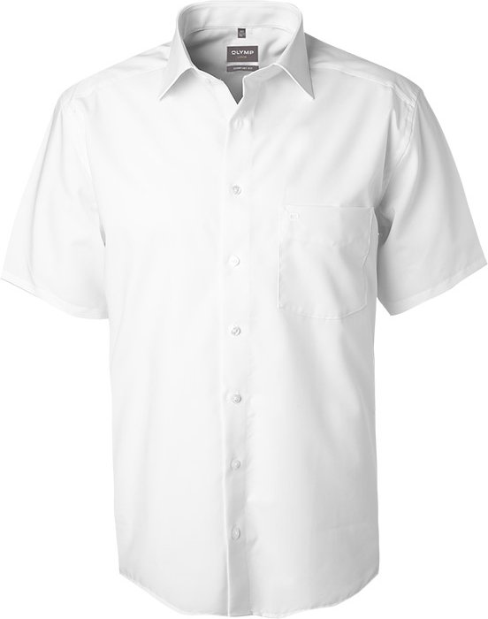 OLYMP Herren Kurzarmhemd weiß Comfort Fit