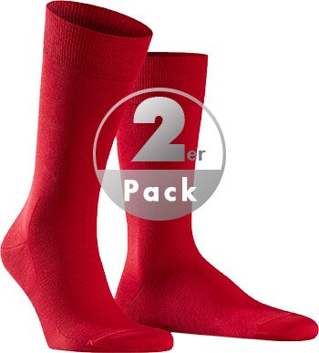 Thumbnail - Falke Herren Socken rot Baumwolle & Mix unifarben