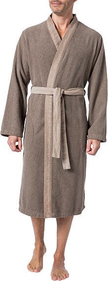 Thumbnail - Herrenausstatter Herren Bademantel beige Baumwolle & Mix unifarben