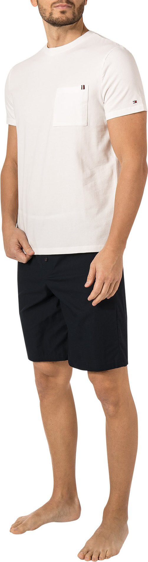 Thumbnail - Tommy Hilfiger Herren Pyjama blau Jersey-Baumwolle unifarben