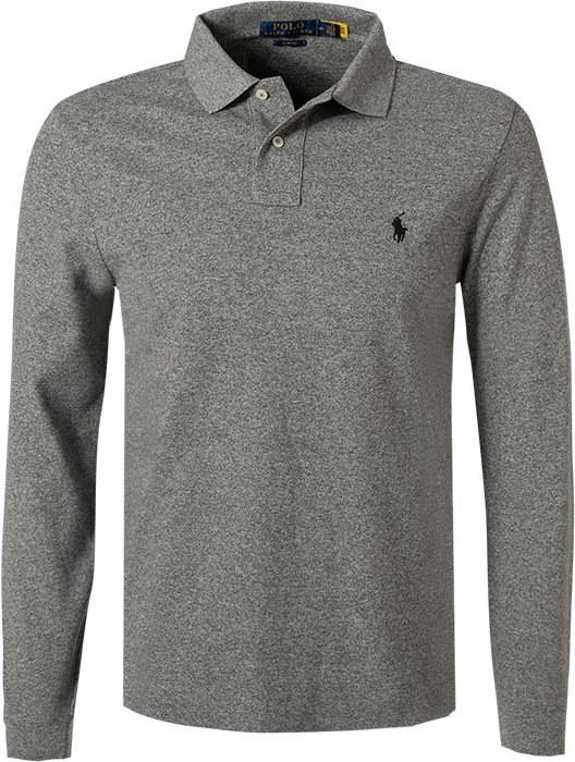 Thumbnail - Polo Ralph Lauren Herren Polo-Shirt grau meliert Slim Fit