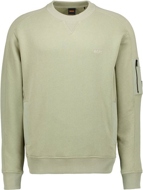 BOSS Orange Herren Pullover grün unifarben