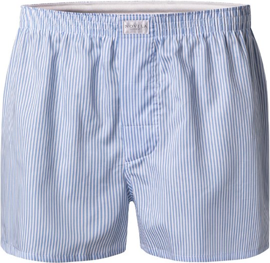 Novila Herren Boxershorts blau Reine Baumwolle Gestreift