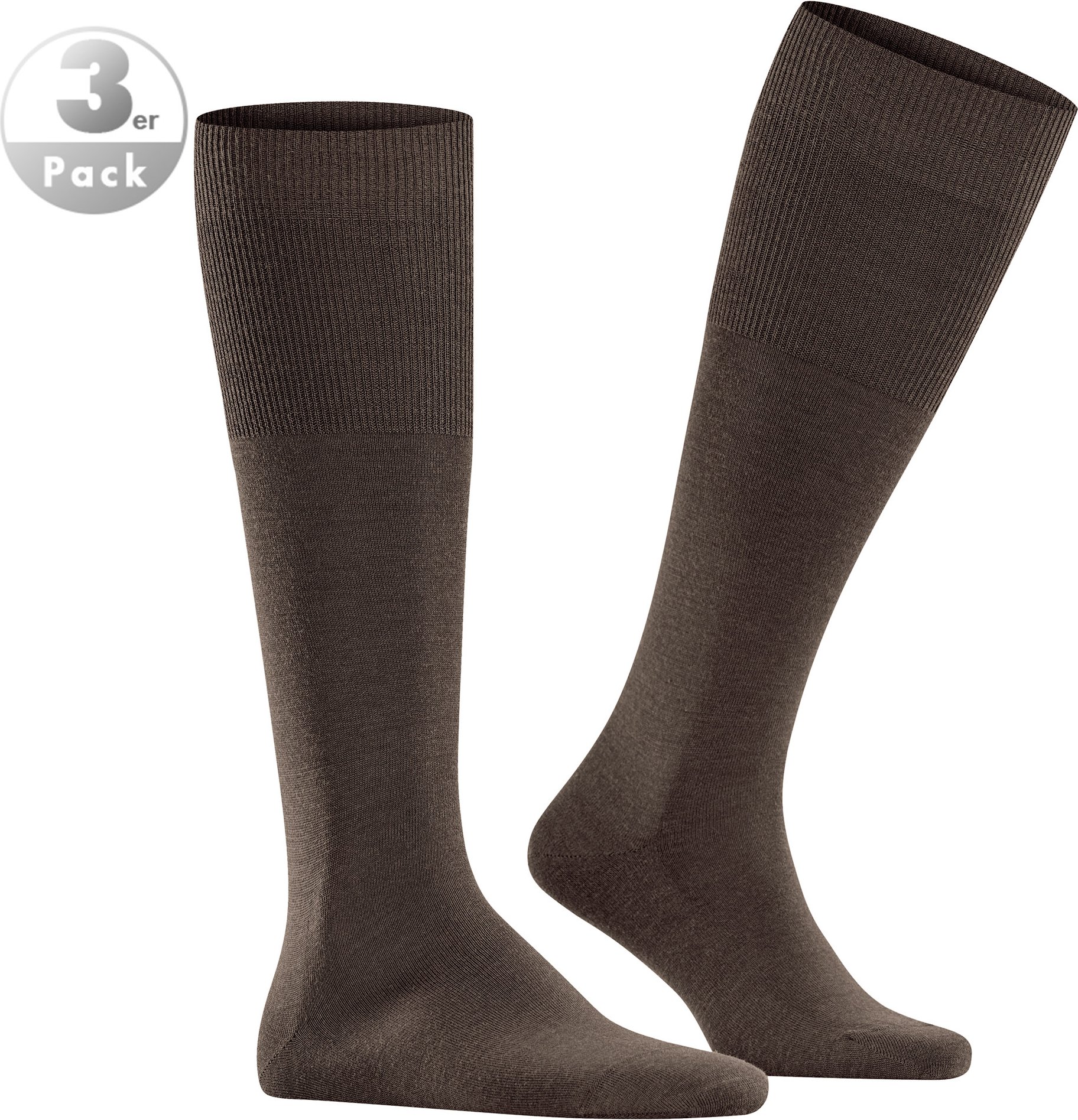 Thumbnail - Falke Herren Kniestrümpfe braun Schur-Wolle unifarben