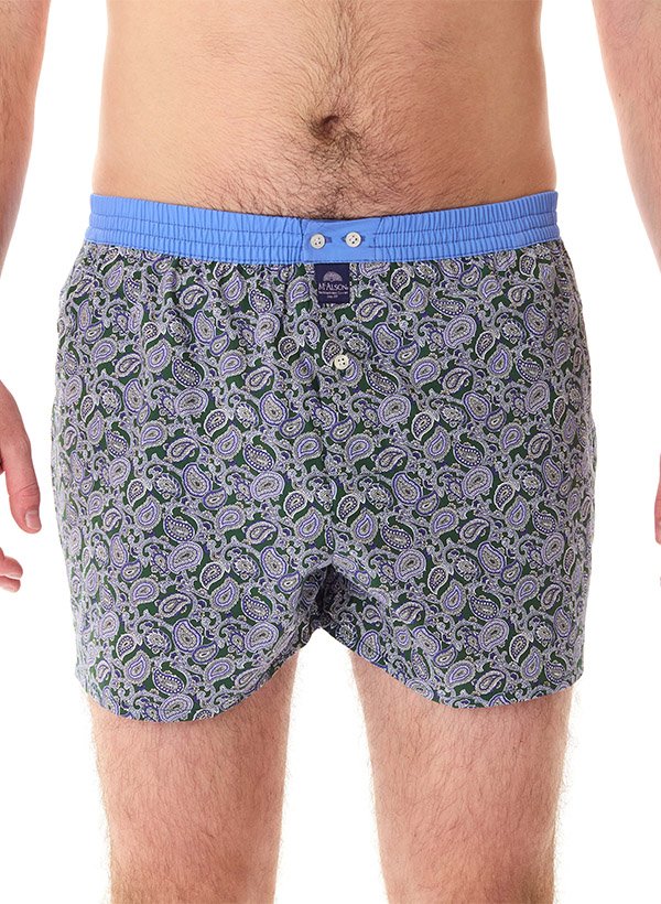 MC ALSON Herren Boxershorts blau Reine Baumwolle Gemustert
