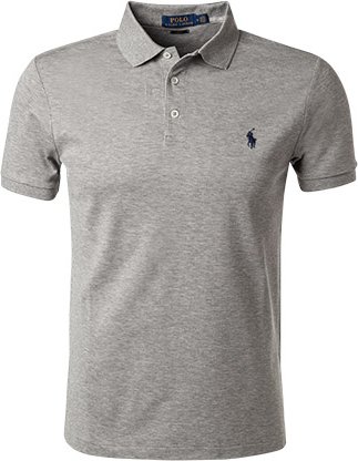 Polo Ralph Lauren Herren Polo-Shirt grau meliert Slim Fit