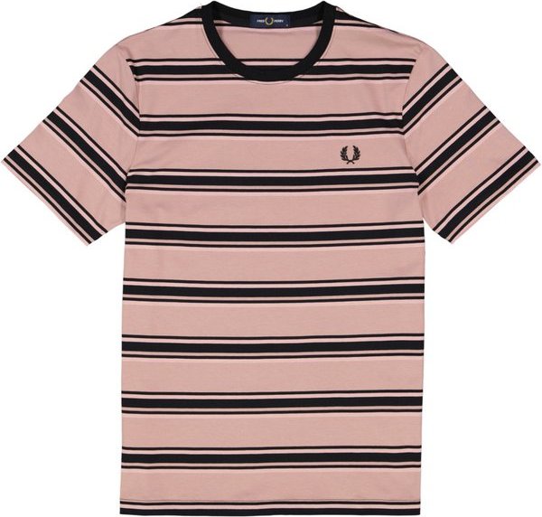 Fred Perry Herren T-Shirt rosa gestreift