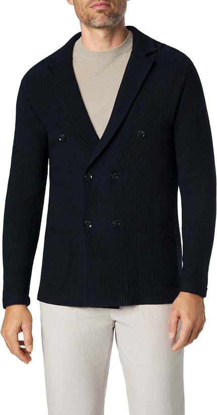 BOGGI MILANO Herren Strick-Sakko blau