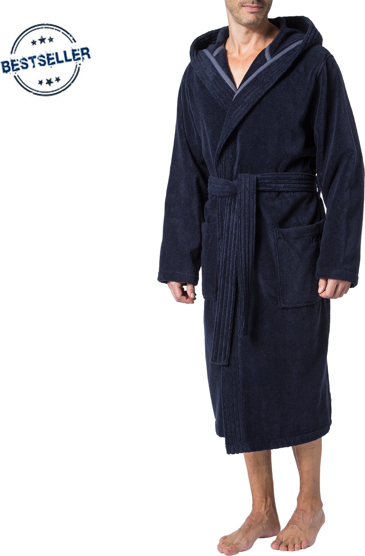 Thumbnail - JOOP! Herren Bademantel blau Baumwolle & Mix unifarben