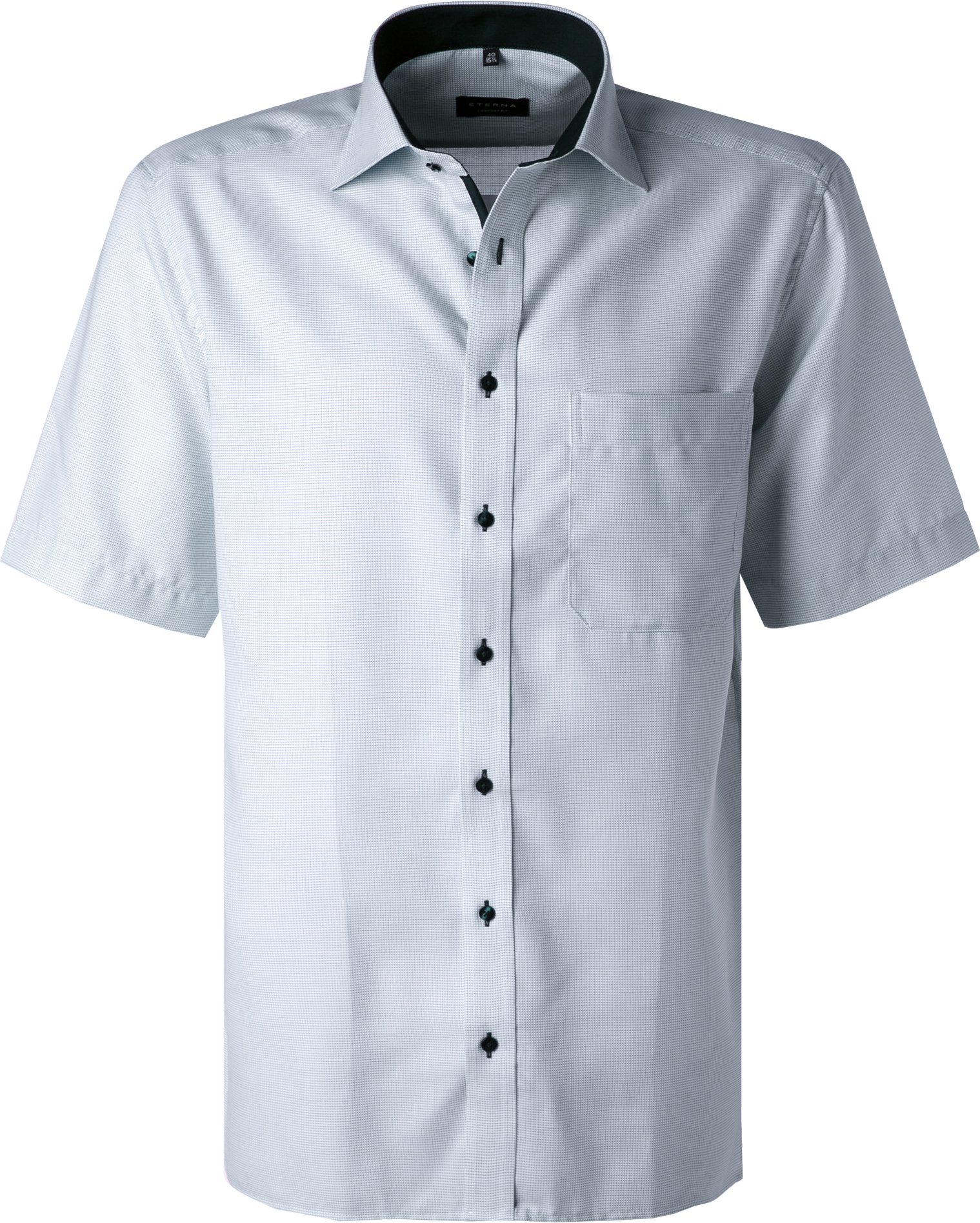 Thumbnail - ETERNA Herren Kurzarmhemd blau meliert Comfort Fit