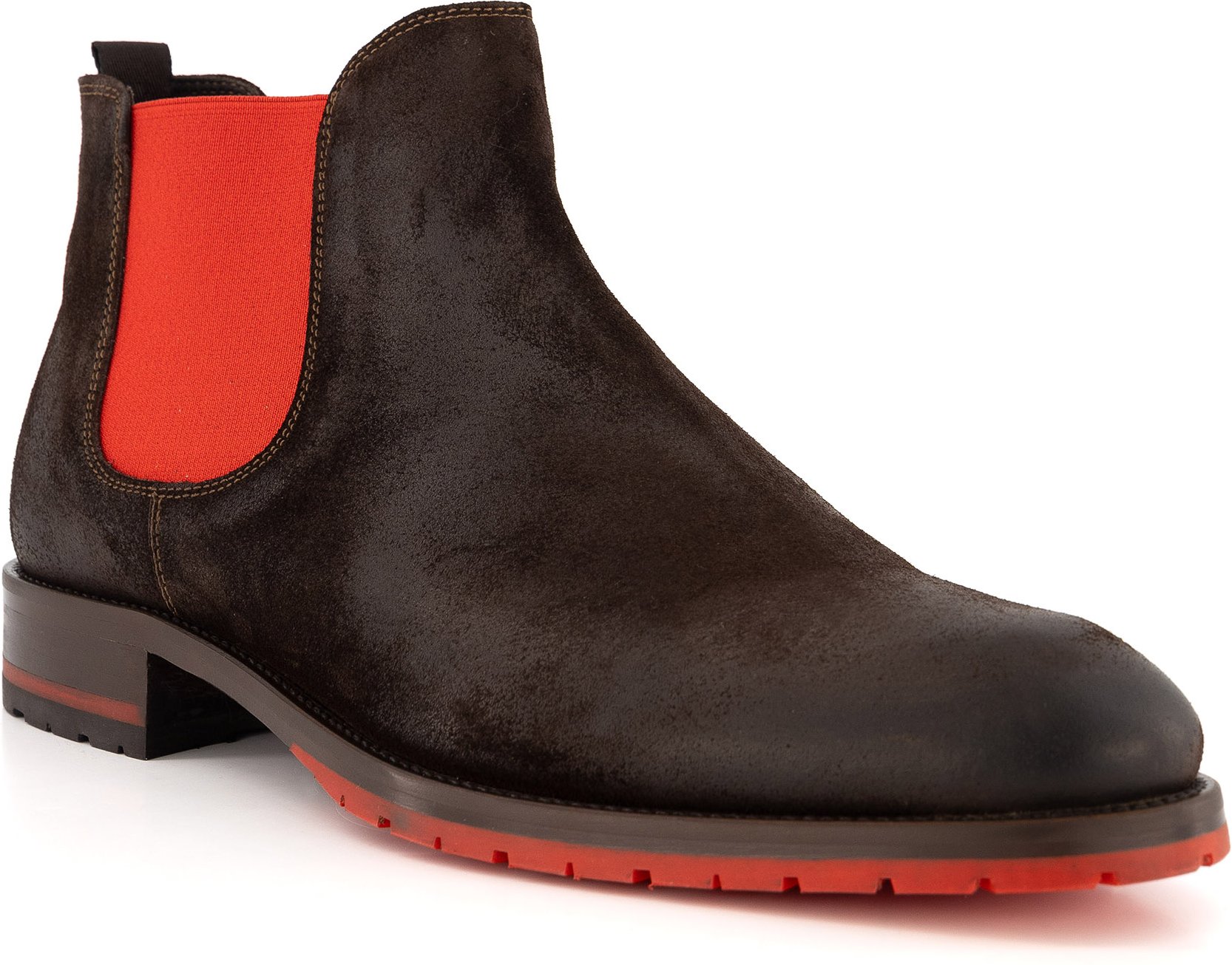 rosso e nero Herren Chelsea Boots braun Velours