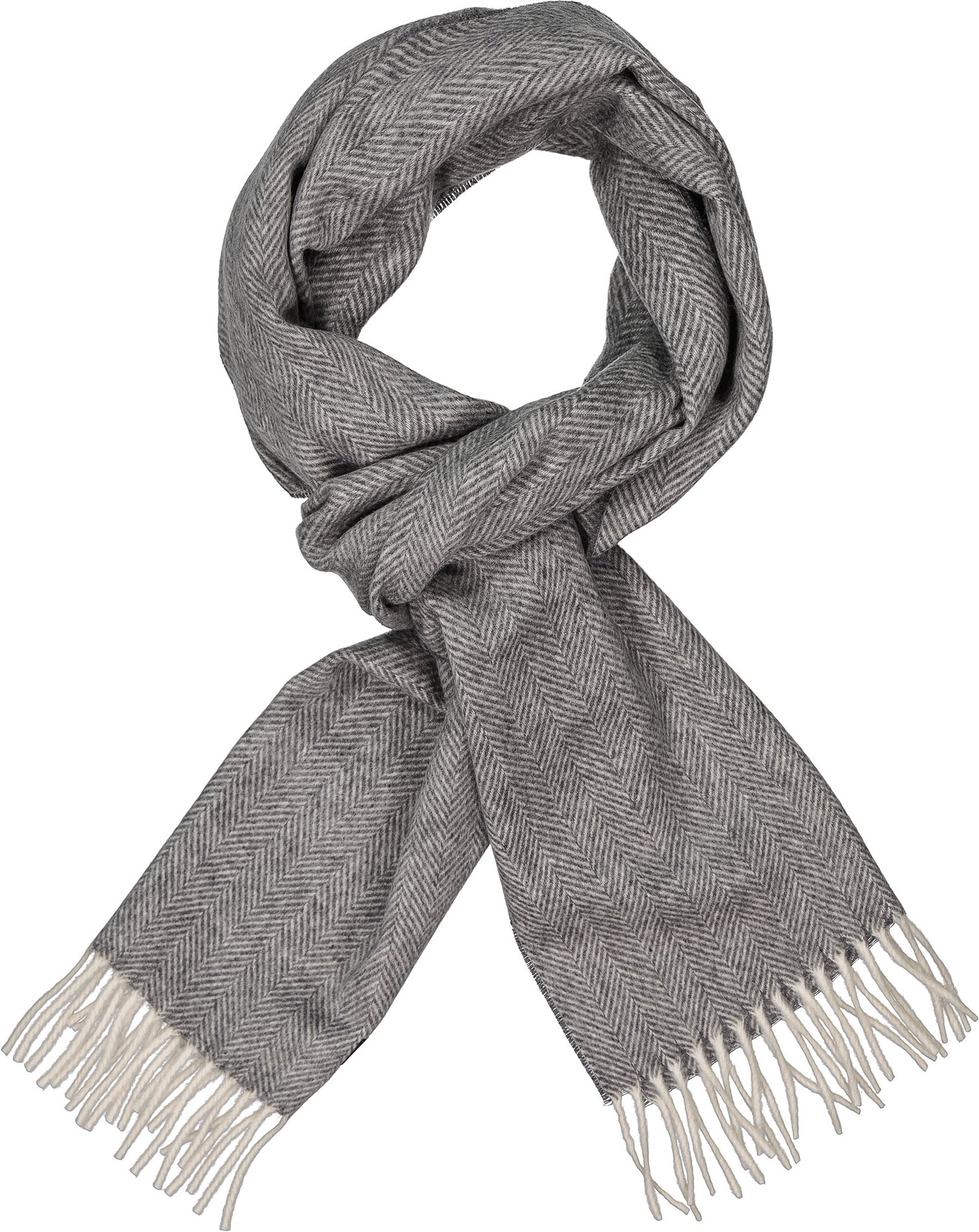 DANTE Herren Schal grau Kashmere-Wolle