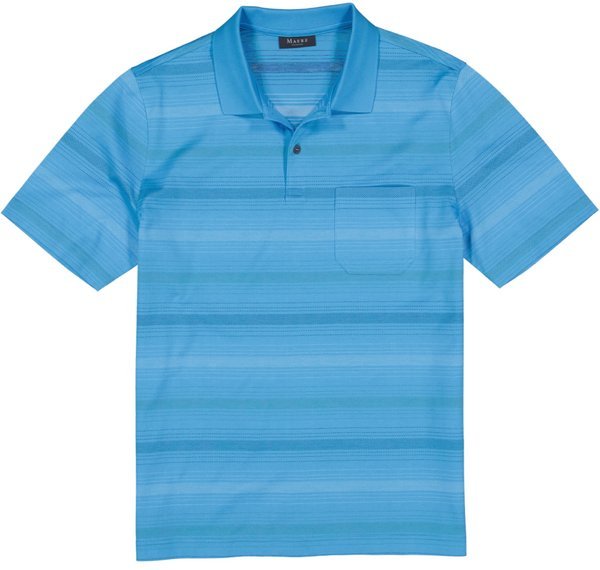 MAERZ Muenchen Herren Polo-Shirt blau gestreift