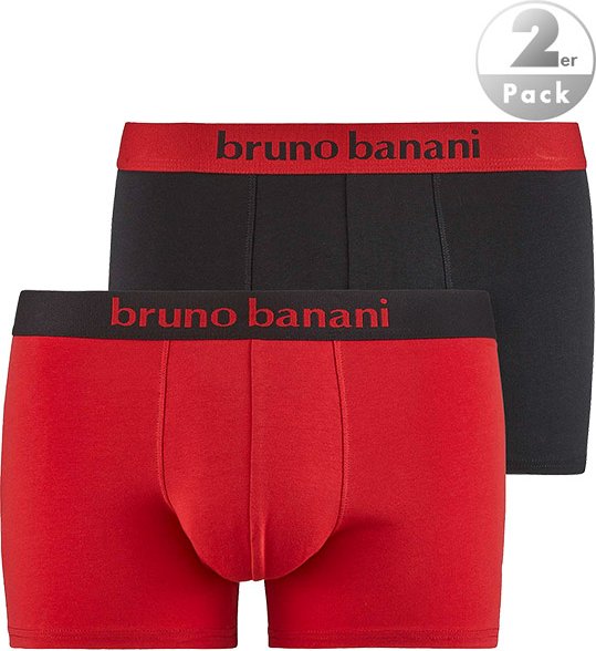 bruno banani Herren Shorts rot Baumwolle & Mix unifarben