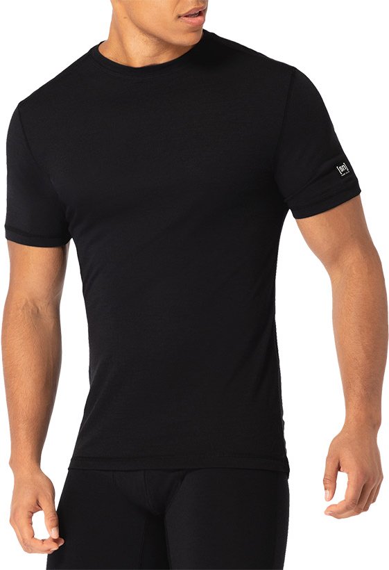 super.natural Herren T-Shirt schwarz Merinowool