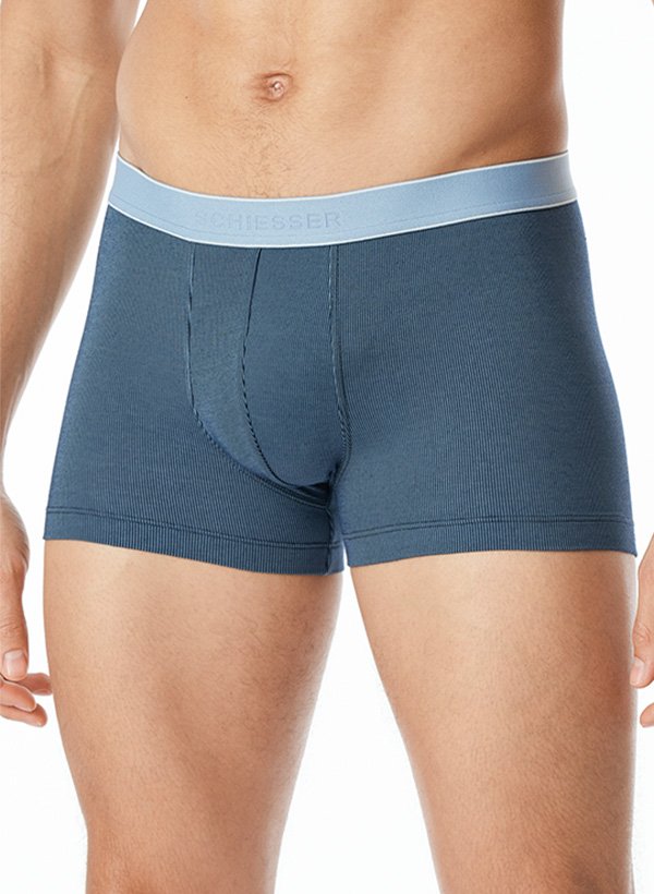 Schiesser Herren Shorts blau Mikrofaser/Funktion Gestreift