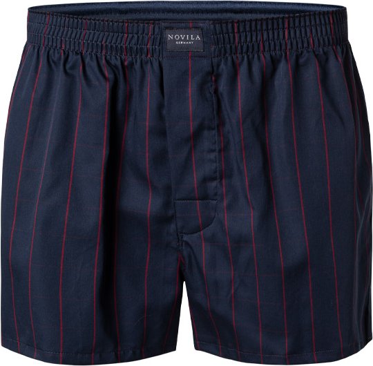 Novila Herren Boxershorts blau Reine Baumwolle Gestreift