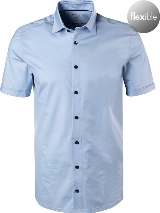 OLYMP Herren Kurzarmhemd blau