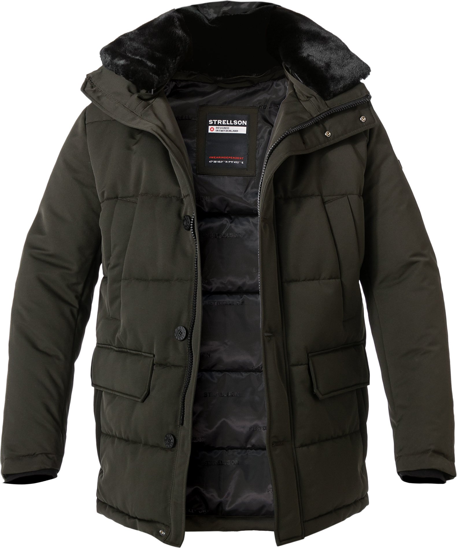 Thumbnail - Strellson Herren Steppjacke grün unifarben