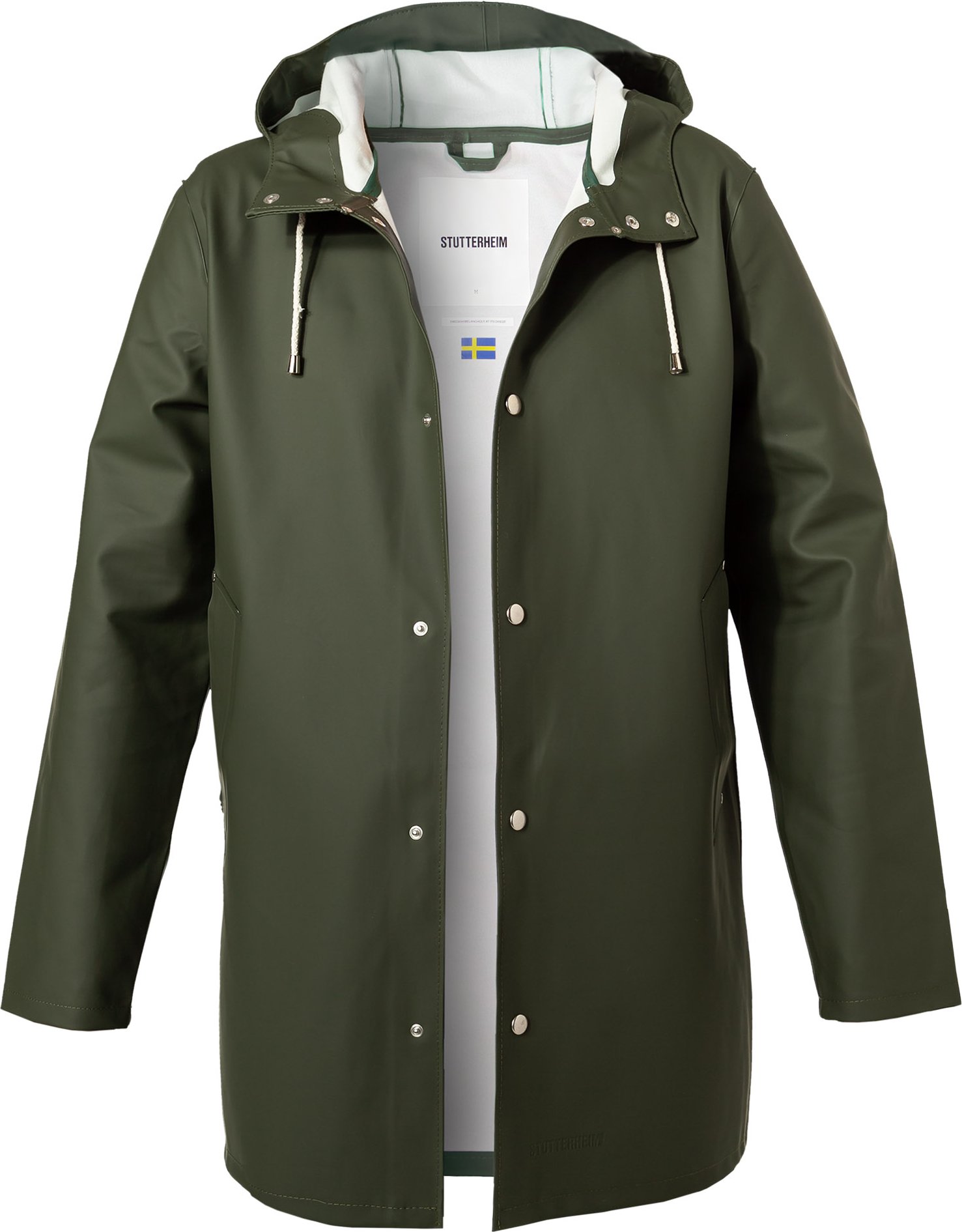 STUTTERHEIM Herren Regenmantel grün unifarben