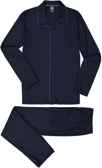 CALIDA Herren Schlafanzüge blau Jersey-Baumwolle unifarben