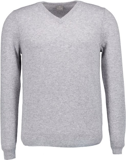 FTC Cashmere Herren Pullover grau unifarben